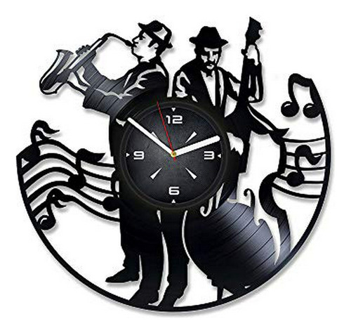 Reloj De Pared Con Disco De Vinilo De Música Jazz. Decoració