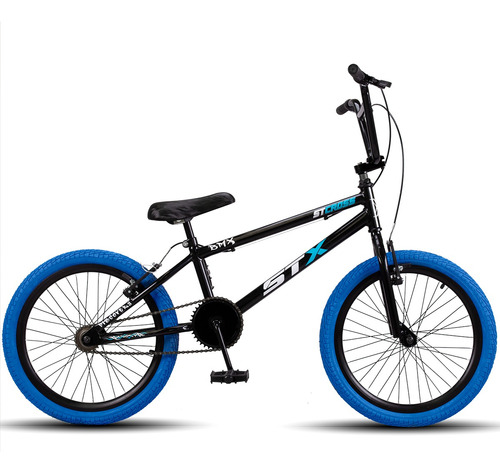 Bicicleta Cross Stx Aro 20 Infantil Pneu Colorido V-brake Cor Preto Pneu Azul Tamanho Do Quadro Único