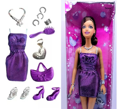 Barbie Original Glitz Con Accesorios Para Navidad