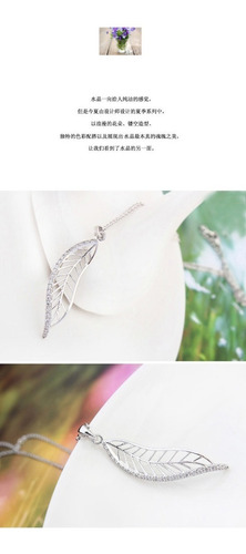 Imagen 2 de 2 de Collar Hoja De Chapa De Oro Con Zirconia - 346