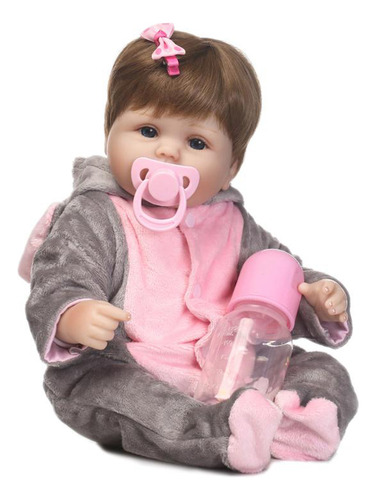 Brastoy Bonecas Bebê Reborn Elefante Boneca Silicone 55cm Com Acessórios
