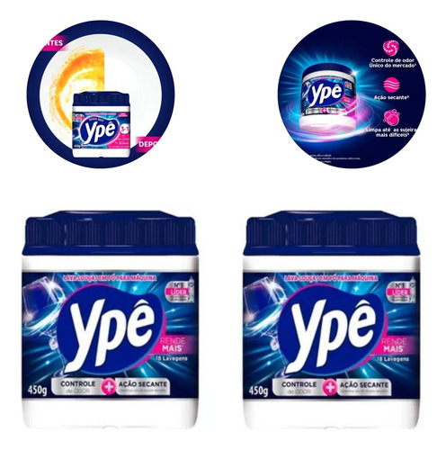 Kit C/2 Detergente Em Pó Ypê Para Máquina Lava Louça 450g