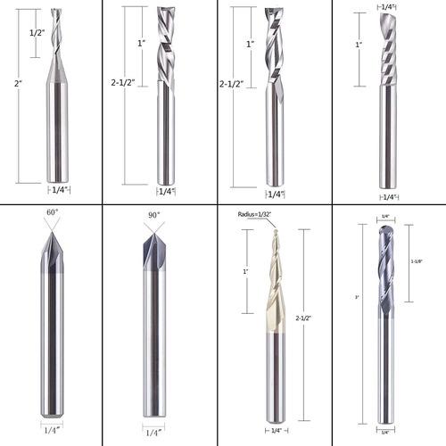 Spetool Cnc Router Bits Tallado 8 Unids Conjunto Para Madera