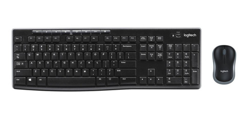 Kit de teclado y mouse inalámbrico Logitech MK270 Inglés UK de color negro  | Envío gratis