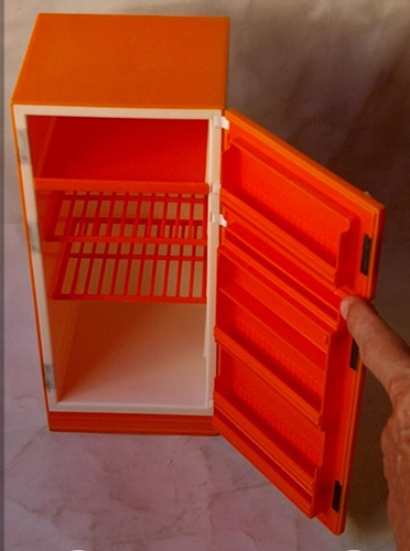 Brinquedo Geladeira Elka Antiga Abóbora E Branco (Usado)