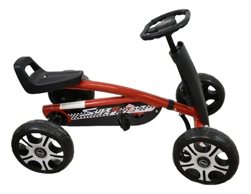 Kart Infantil A Pedal Con Freno Asiento Ajustable Para Niños Rojo