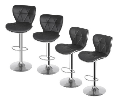 Shell Bar Stools Set Of 4 Adjustable Height Swivel Bar S Bbc