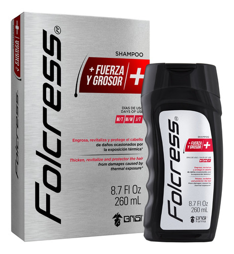 Folcress Shampoo Fuerza Y Grosor Para Hombre 260 Ml