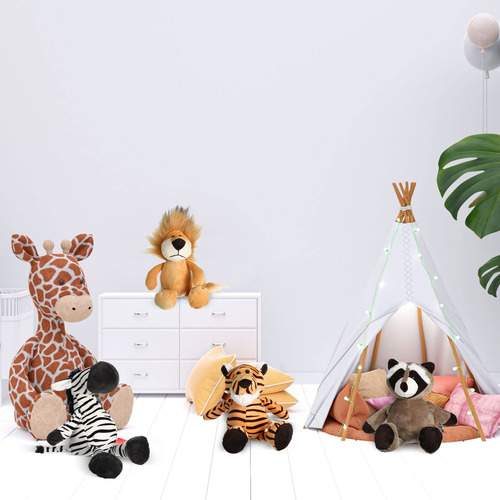 Juego De 12 Peluches De Safari Zhanmai Animales Selva Color