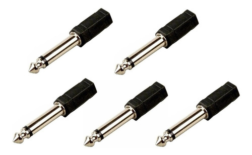 Kit/5pcs Adap. De Audio P10 Macho Mono Para P2 Femea Estereo