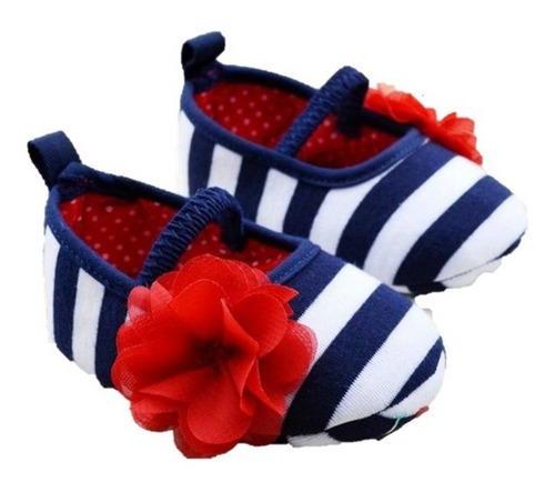 Zapatos Bebe Nena Azul Con Rojo Hermosos Coquetos