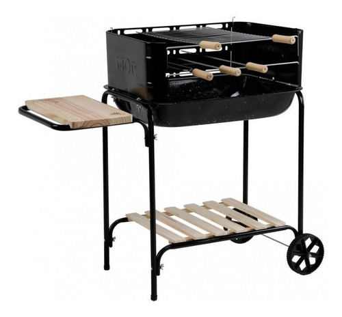 Churrasqueira móvel MOR Bonanza 99cm de largura 84cm de altura 44.5cm de profundidade preta/branco