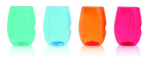 Govino Flexible Shatterproof Jewel Tone Wine Glasses, 16-