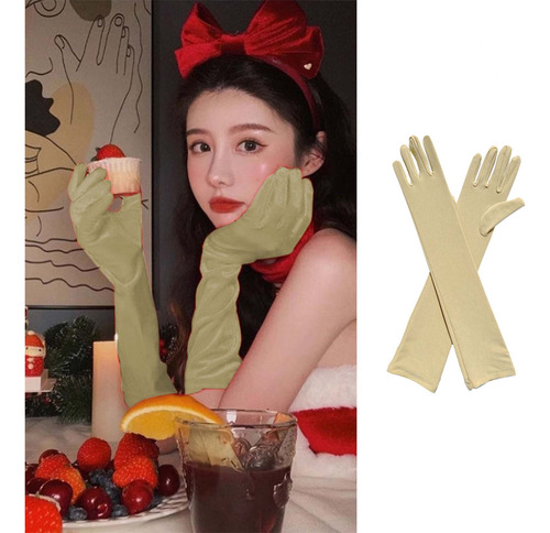 Guantes De Ópera Largos De Spandex Elásticos Sobre El Codo