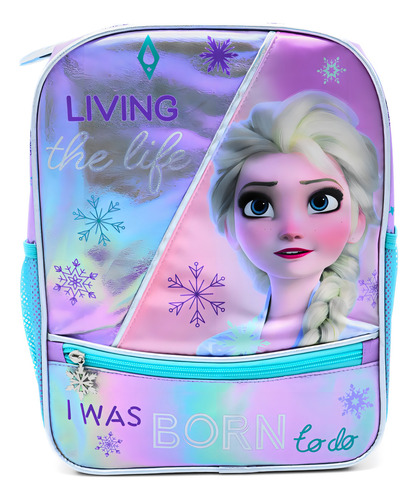Mochila Escolar Frozen Living The Life Elsa Tornasol And23 Color Turquesa