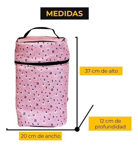 Imagen 9 de 10 de Equipo De Mate Madera Aluminio Mochila Matera Floral Pink