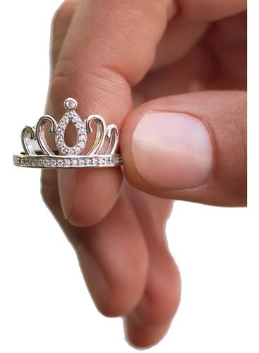 Anillo Corona Crown Queen Plata Gris Para Dama 925
