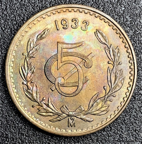 5 Centavos 1933 Mo    Excelente Condición Unc Au