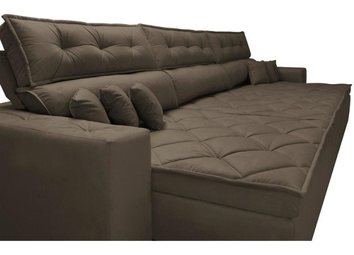 Sofá Retrátil E Reclinável 4,12m Austin Molas Suede Caf