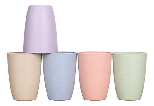 Taza Irrompible Con Pajita De Trigo, Vasos Reutilizables De