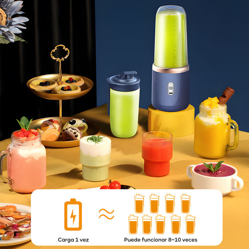 Extractor de jugos Hemaso Mini Licuadora Vaso azul con accesorios