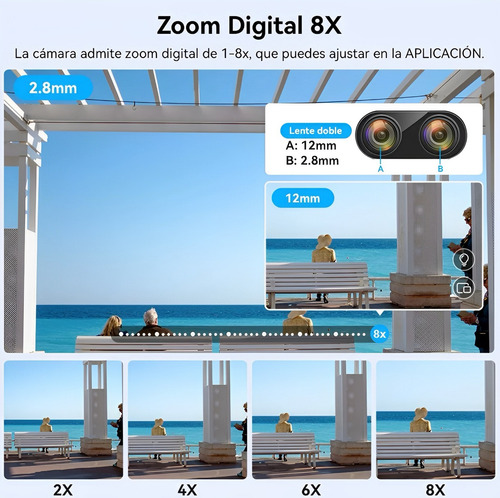 Camara Seguridad Exterior 4mp Doble Lente Zoom 8x Ovnif Wifi Color Blanco