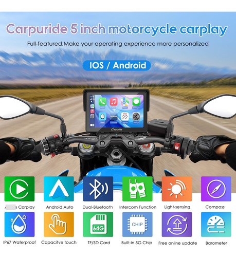 Navegador Gps 5 Pulgadas Impermeable Para Motocicleta Dual B