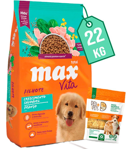 Max Cachorro Crecimiento Saludable Pollo 22 Kg