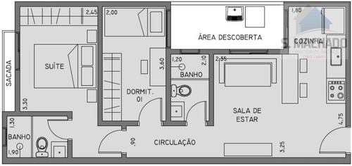 Imagem 1 de 1 de Apartamento Para Venda Em Santo André, Parque Oratório, 2 Dormitórios, 1 Suíte, 1 Banheiro, 1 Vaga - Ve1728_2-1111783