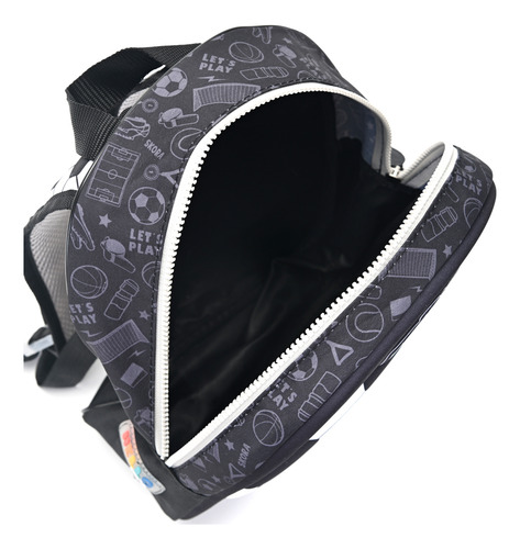 Mochila Infantil Skora Fun Team Diseño Deportivo Con Espalda Color Negro Diseño De La Tela Fútbol
