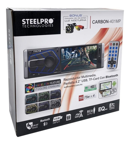 Imagen 9 de 10 de Autoestereo Pantalla 1 Din Steelpro Bluetooth Cámara Reversa
