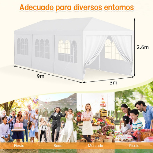 Toldo Grande Reforzado Totalmente Cerrado De 21.1 Kg 9m X 3m