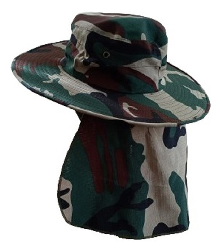 Sombrero Australiano Pesca Safari Camuflado Militar Verde