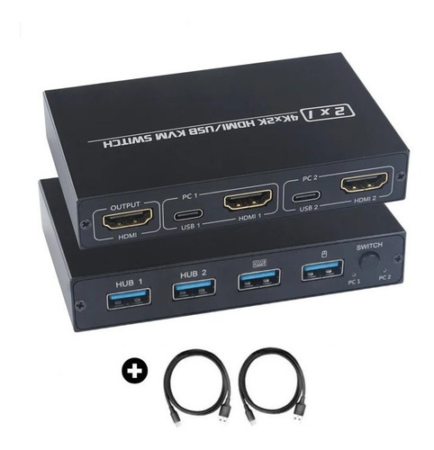 Conmutador Hub Usb Kvm E Hdmi Soporte 4k.