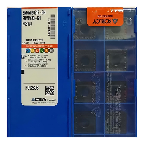 Insert Giratorio Snmm190616-vt Nc3225 100% Original, 10 Uni