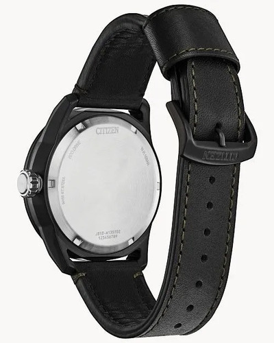 Reloj Citizen Avion Aw1735-03x Original Caballero Color De La Correa Negro Color Del Bisel Negro Color Del Fondo Verde