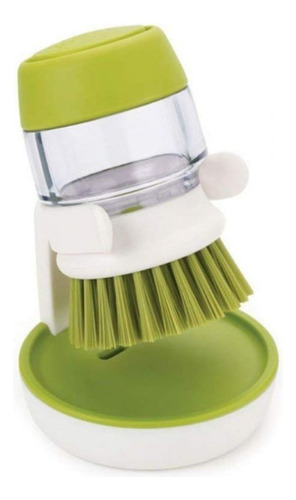 Cepillo Lavaplatos Con Dispenser De Detergente Color Verde