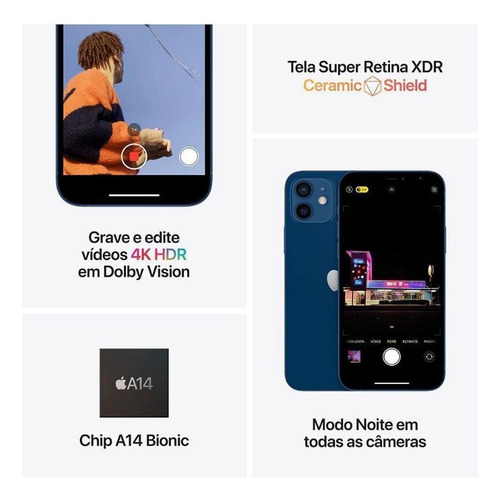 Apple iPhone 12 (128 Gb) Novo Branco Com Acessórios