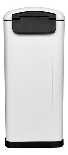 Bote De Basura Metálico 40l Blanco Con Pedal