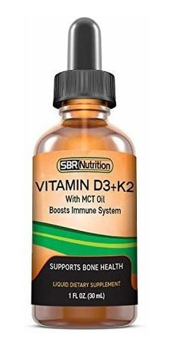 Gotas Líquidas Max Absorción Vitamina D3 + K2 Con Aceite Mct, Sabor Ment
