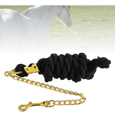 Mz Corda De Algodão Sólida Preta Para Guia De Cavalo, 3