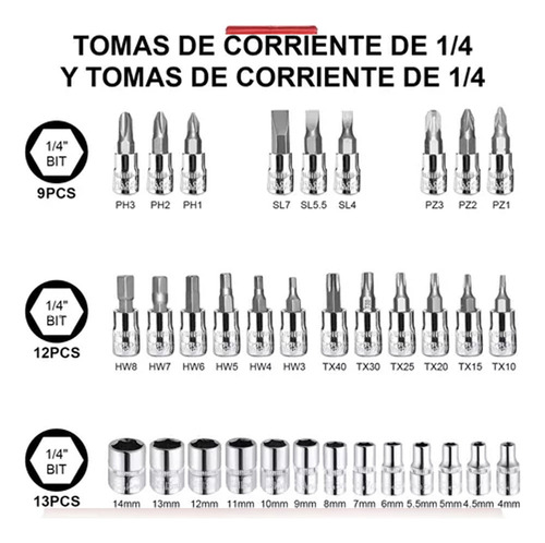 L Herramienta Para Dados Llave Trinquete De 46 Pc Com Caja