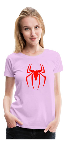 Polera Spiderman Superheroe Algodon  Mujer/niña