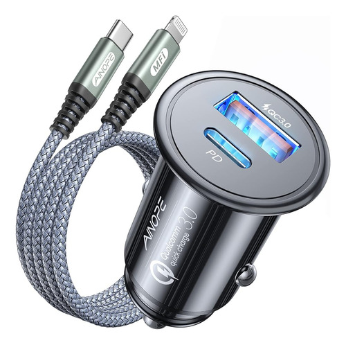 Ainope 54w Para iPhone Car Charger Port Carga Rápidaapple Mf