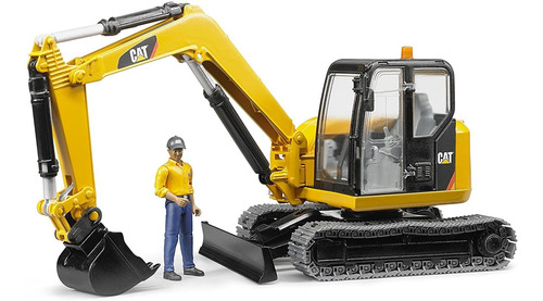   Cat Mini Excavator With A Worker