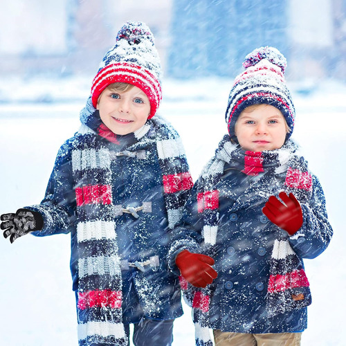 6 Pares De Guantes Elásticos De Invierno Para Niños, Guantes