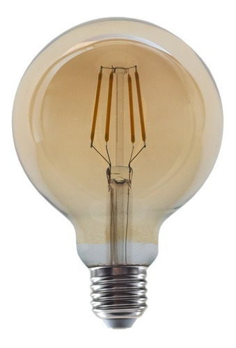 5 Lámparas Led Globo Filamento Vintage E27 4w Ultra Cálida