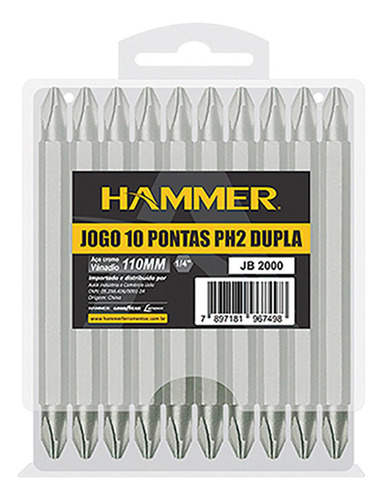 Jogo Ponteira Hammer Phillips 10p 110mm 2000