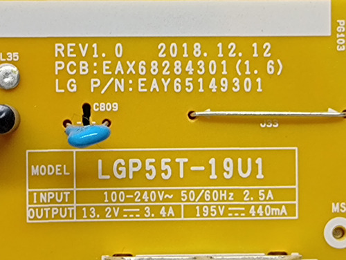 Fuente Eay68284301 (1.6) | Lg 55un7300aud (Usado)