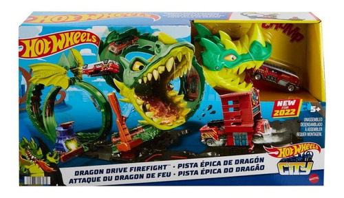 Imagen 1 de 7 de Hot Wheels  Pista Épica De Dragon 